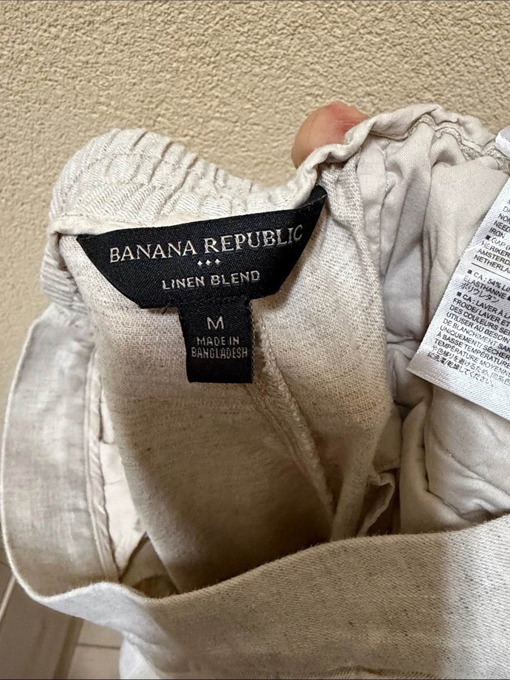 Banana Republic Wide-Leg Linen Blend Pants in Natural Size M